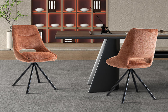 Eetkamerstoelen 'Dante' Stof Roest (2 per doos)