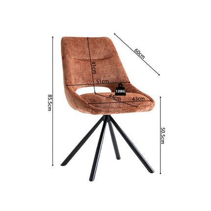 Eetkamerstoelen 'Dante' Stof Roest (2 per doos)