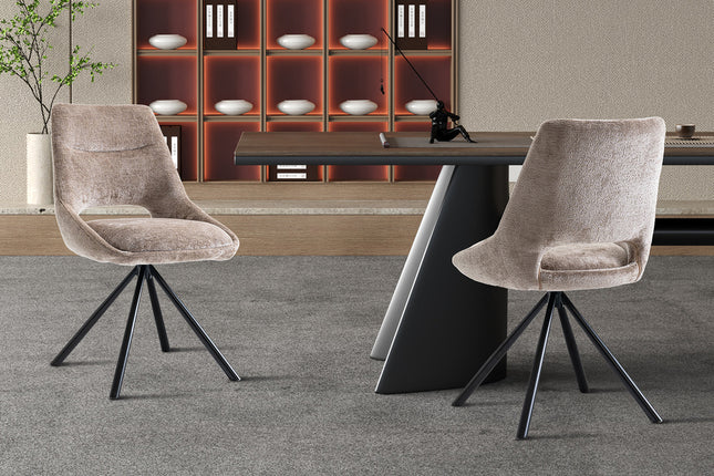 Eetkamerstoelen 'Dante' Stof Taupe (2 per doos)