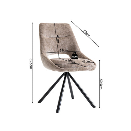 Eetkamerstoelen 'Dante' Stof Taupe (2 per doos)