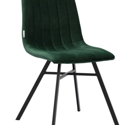 Stoel Dex zwart - Stof Velours Groen