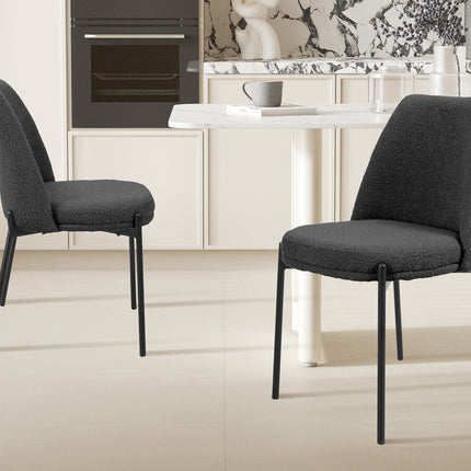 Eetkamerstoelen 'Ella' Stof Grijs (2 per doos)