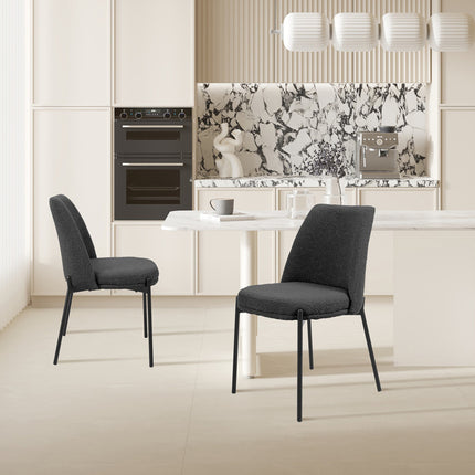 Eetkamerstoelen 'Ella' Stof Grijs (2 per doos)