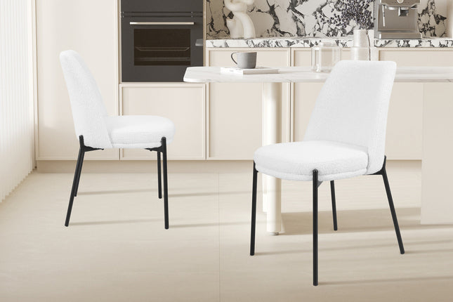 Eetkamerstoelen 'Ella' Stof Wit (2 per doos)