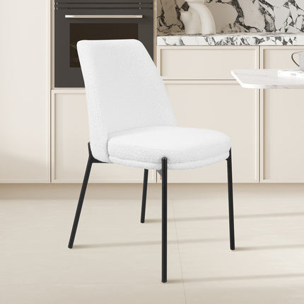 Eetkamerstoelen 'Ella' Stof Wit (2 per doos)