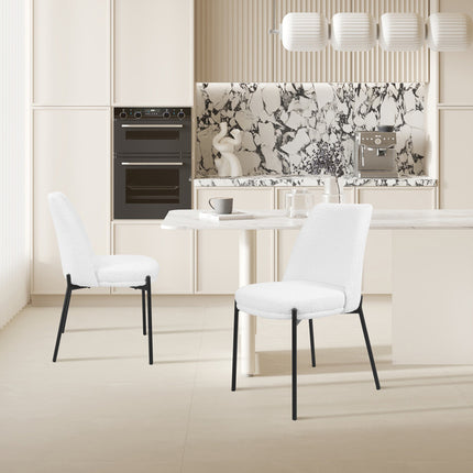 Eetkamerstoelen 'Ella' Stof Wit (2 per doos)