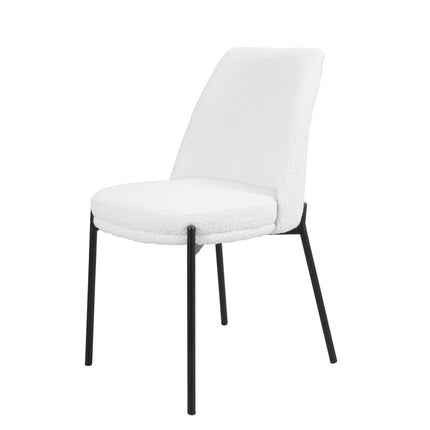 Eetkamerstoelen 'Ella' Stof Wit (2 per doos)
