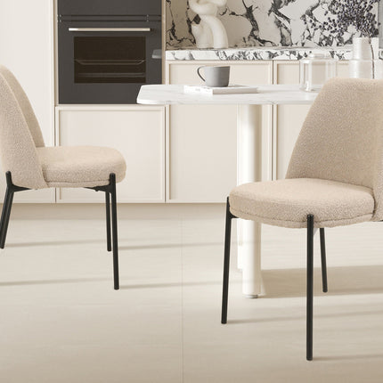 Eetkamerstoelen 'Ella' Stof Zand (2 per doos)