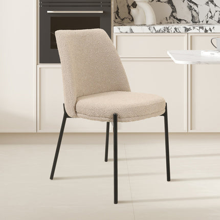 Eetkamerstoelen 'Ella' Stof Zand (2 per doos)