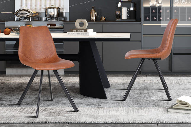 Eetkamerstoelen 'Emma' PU Cognac (2 per doos)