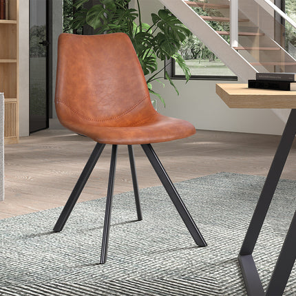 Eetkamerstoelen 'Emma' PU Cognac (2 per doos)
