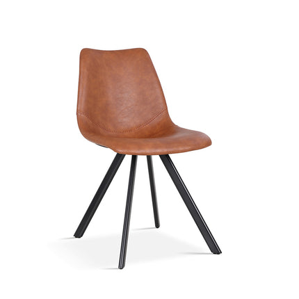 Eetkamerstoelen 'Emma' PU Cognac (2 per doos)