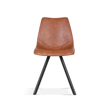Eetkamerstoelen 'Emma' PU Cognac (2 per doos)