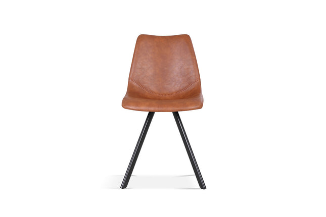 Eetkamerstoelen 'Emma' PU Cognac (2 per doos)