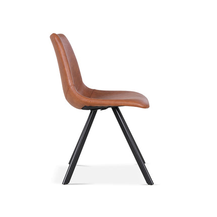 Eetkamerstoelen 'Emma' PU Cognac (2 per doos)