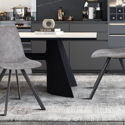 Eetkamerstoelen 'Emma' PU Donkergrijs (2 per doos)