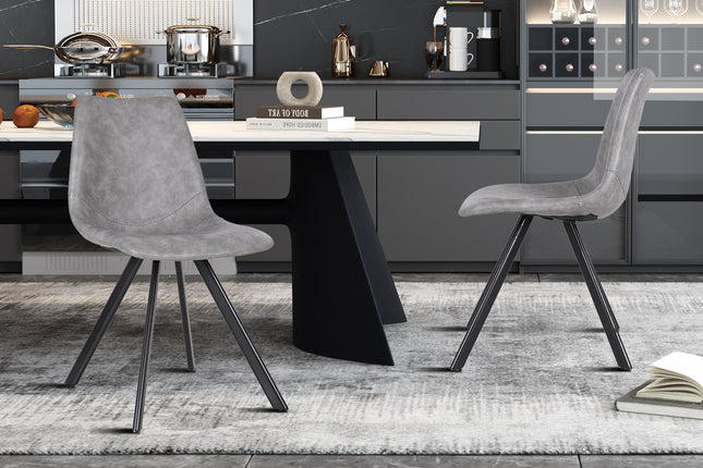 Eetkamerstoelen 'Emma' PU Donkergrijs (2 per doos)