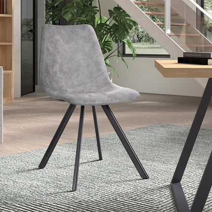 Eetkamerstoelen 'Emma' PU Donkergrijs (2 per doos)