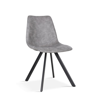 Eetkamerstoelen 'Emma' PU Donkergrijs (2 per doos)