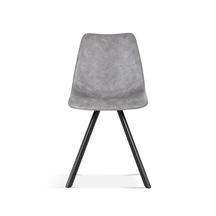 Eetkamerstoelen 'Emma' PU Donkergrijs (2 per doos)