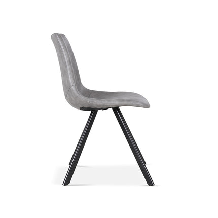 Eetkamerstoelen 'Emma' PU Donkergrijs (2 per doos)