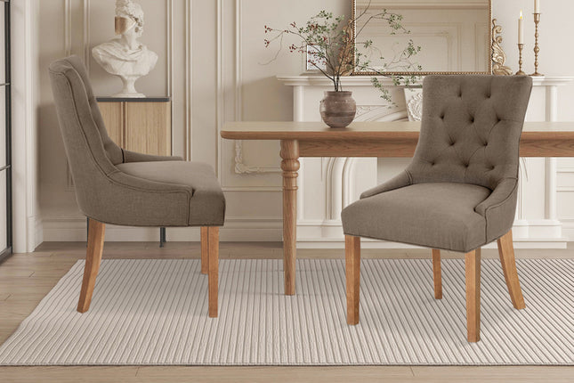 Eetkamerstoel 'Fancy' Stof Taupe (2 per doos)