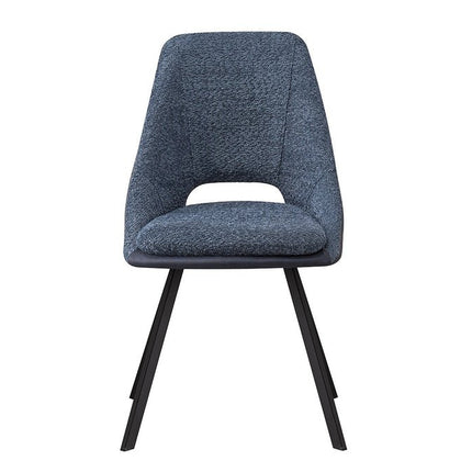 Eetkamerstoelen 'Filou' Bouclé Blauw Rug PU Blauw (2 per doos)