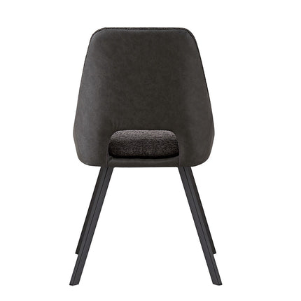 Eetkamerstoelen 'Filou' Bouclé Grijs Rug PU Lichtgrijs (2 per doos)