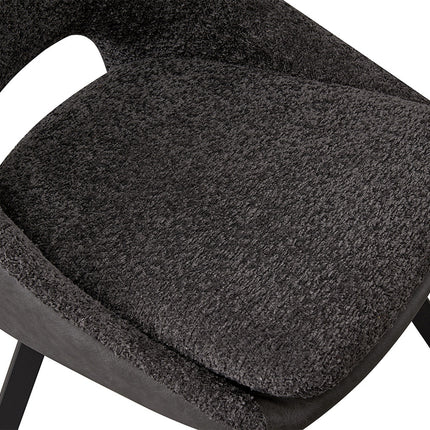 Eetkamerstoelen 'Filou' Bouclé Grijs Rug PU Lichtgrijs (2 per doos)