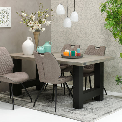 Stoel Hardy zwart Stof Soft Pebble