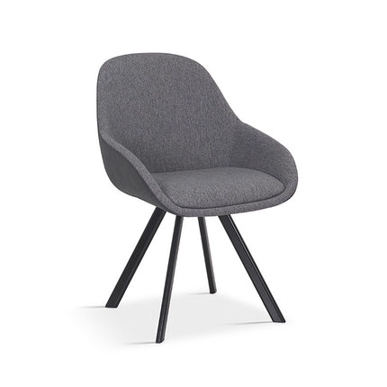 Stoel 'Jan' Stof Grijs Rug PU Donkergrijs (2 per doos)