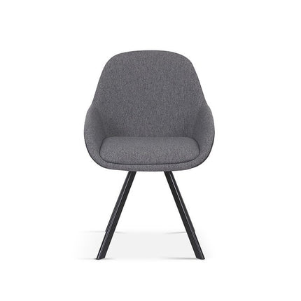 Stoel 'Jan' Stof Grijs Rug PU Donkergrijs (2 per doos)