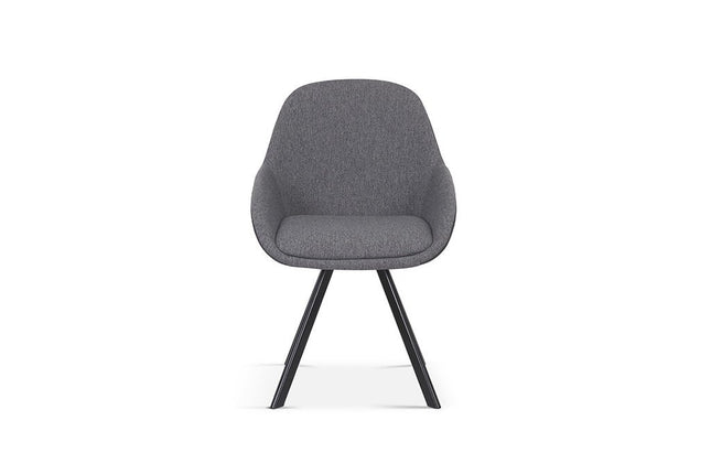Stoel 'Jan' Stof Grijs Rug PU Donkergrijs (2 per doos)