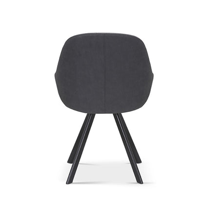 Stoel 'Jan' Stof Grijs Rug PU Donkergrijs (2 per doos)