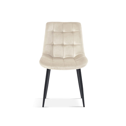Eetkamerstoel 'Juta' Fluweel Beige (2 per doos)
