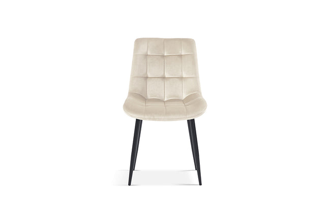 Eetkamerstoel 'Juta' Fluweel Beige (2 per doos)