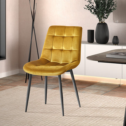 Eetkamerstoelen 'Juta' Fluweel Goud (2 per doos)
