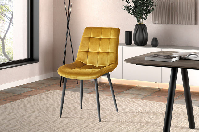 Eetkamerstoelen 'Juta' Fluweel Goud (2 per doos)