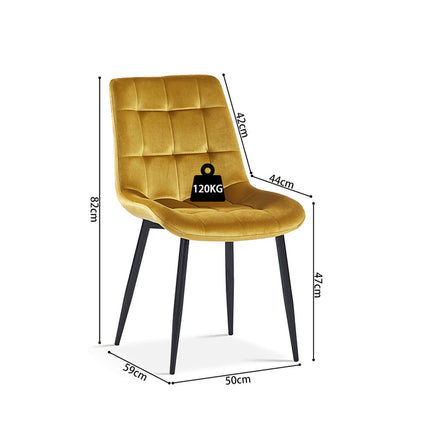 Eetkamerstoelen 'Juta' Fluweel Goud (2 per doos)