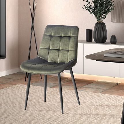 Eetkamerstoelen 'Juta' Fluweel Groen (2 per doos)