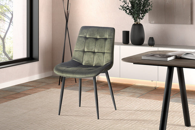 Eetkamerstoelen 'Juta' Fluweel Groen (2 per doos)