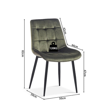 Eetkamerstoelen 'Juta' Fluweel Groen (2 per doos)