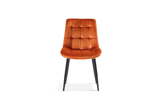 Eetkamerstoelen 'Juta' Fluweel Oranje (2 per doos)