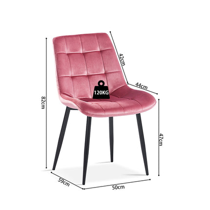 Stoel 'Juta' Fluweel Roze