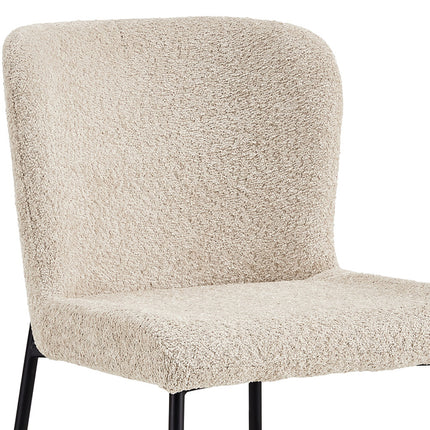 Eetkamerstoel 'Lisa' Bouclé Beige (2 per doos)
