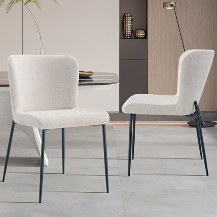 Eetkamerstoel 'Lisa' Stof Beige (2 per doos)