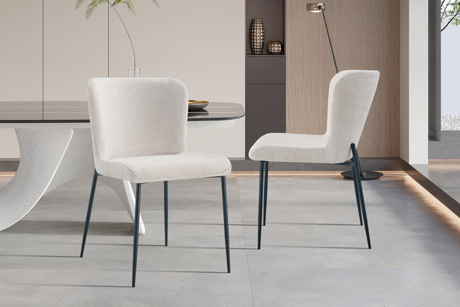 Eetkamerstoel 'Lisa' Stof Beige (2 per doos)