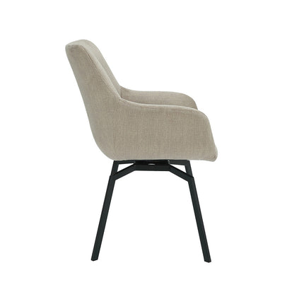 Stoel 'Modest' Draaibaar Ribfluweel Beige (1 per doos)