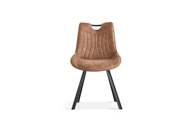 Eetkamerstoel 'Pablo' Micro fiber PU Donker bruin (2 per doos)