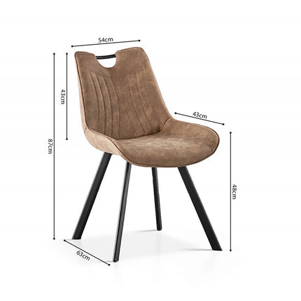 Eetkamerstoel 'Pablo' Micro fiber PU Donker bruin (2 per doos)